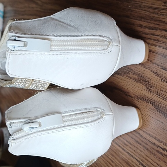 Patrizia By Spring Step Sparkling Ankle Wedge Sandals Shoes 40 (9) White - Picture 6 of 10